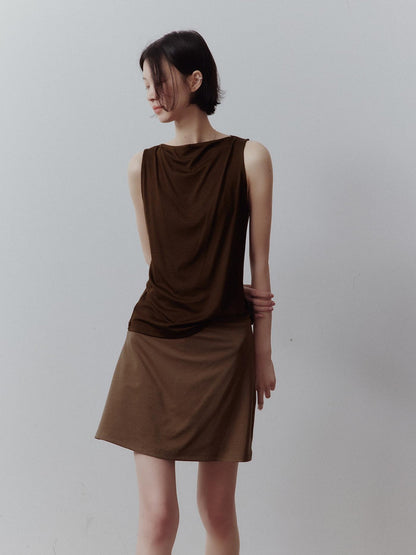 FUSSED Breathable Sheer Draped Bardot Slimming Women&