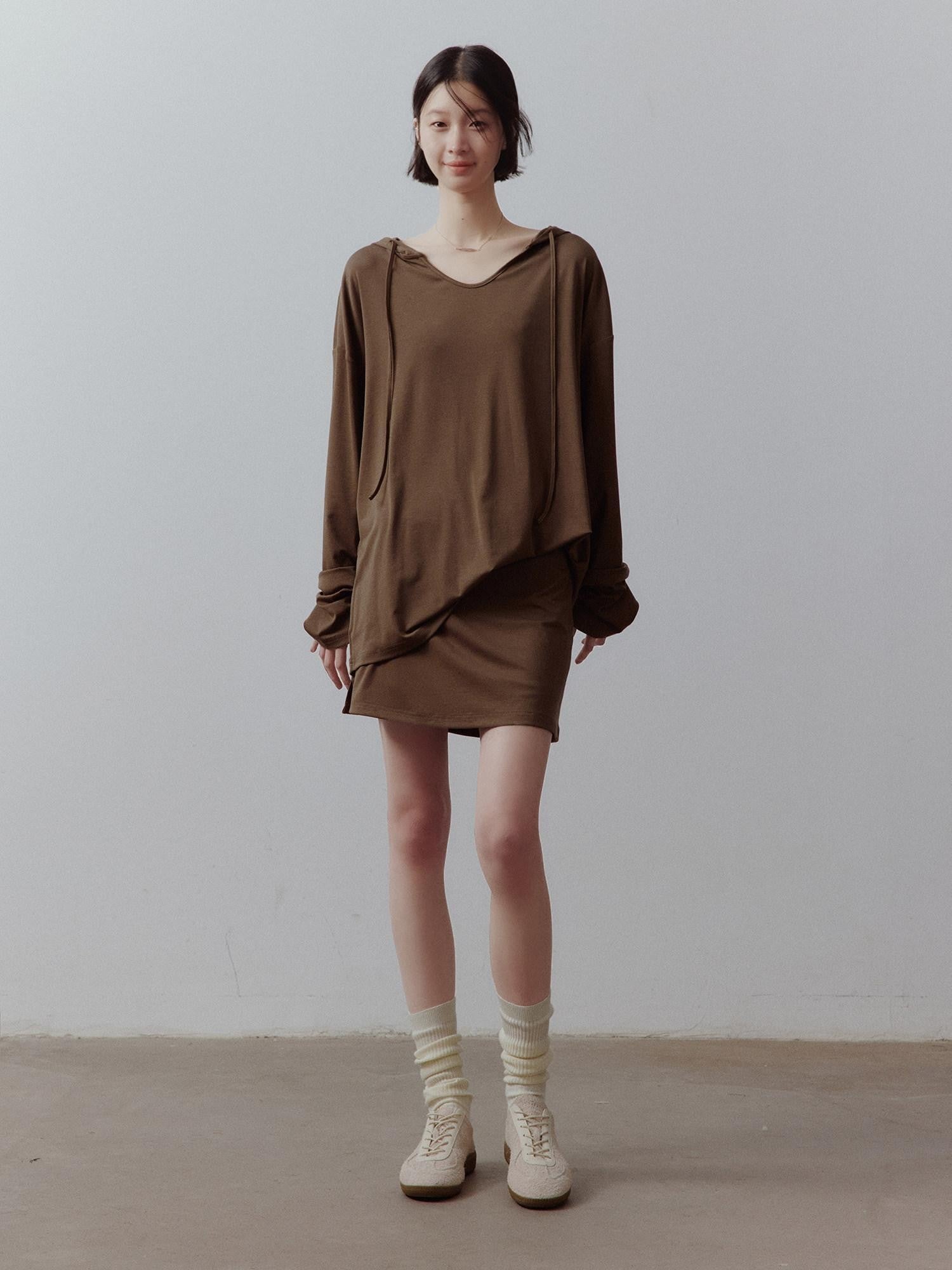 FUSSED Breathable Ultra Soft Hooded Drop Shoulder Midlength Women&