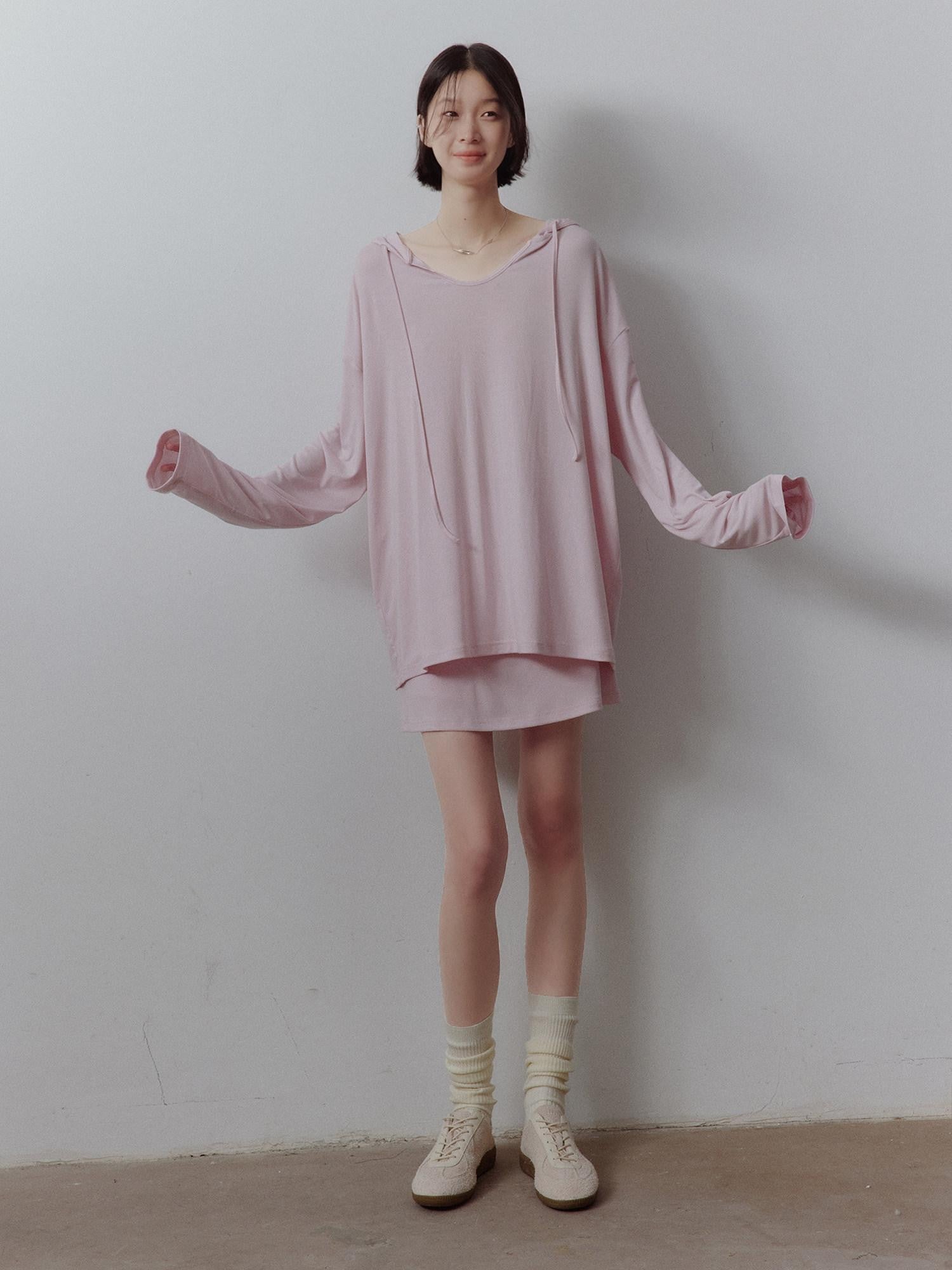 FUSSED Breathable Ultra Soft Hooded Drop Shoulder Midlength Women&