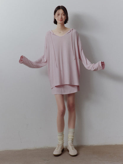 FUSSED Breathable Ultra Soft Hooded Drop Shoulder Midlength Women&