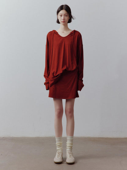 FUSSED Breathable Ultra Soft Hooded Drop Shoulder Midlength Women&