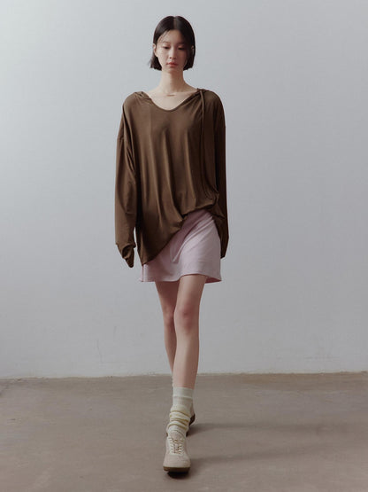 FUSSED Breathable Ultra Soft Hooded Drop Shoulder Midlength Women&