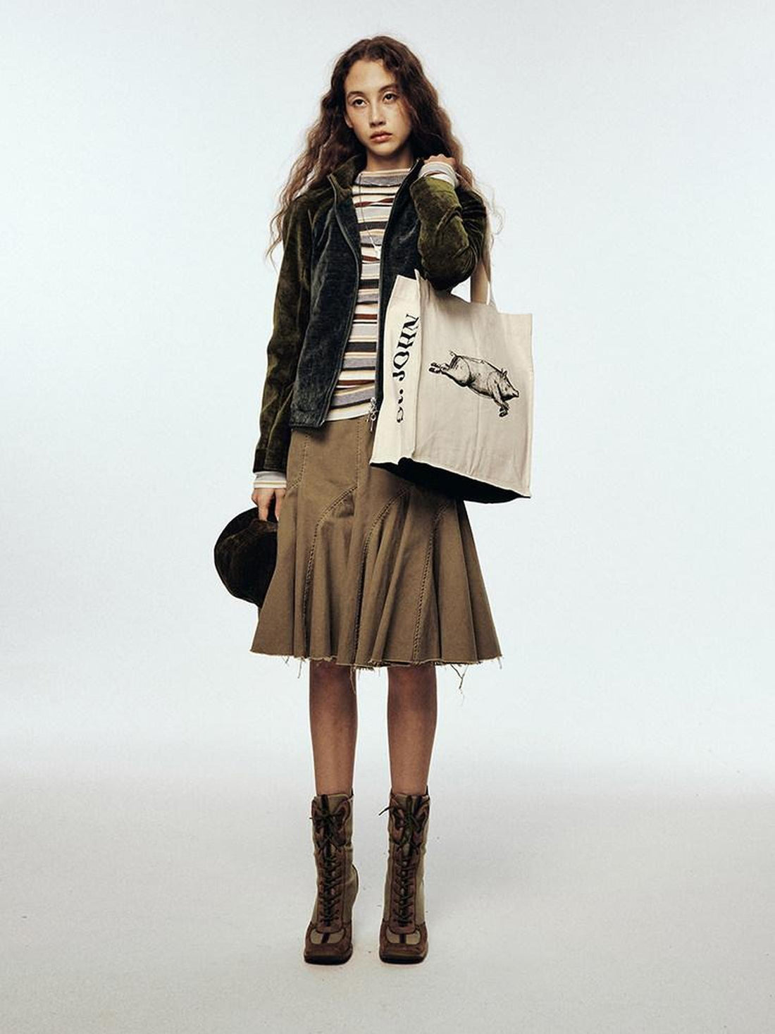 FUSSED Brown Colorblock Stand Collar Raglan Women&