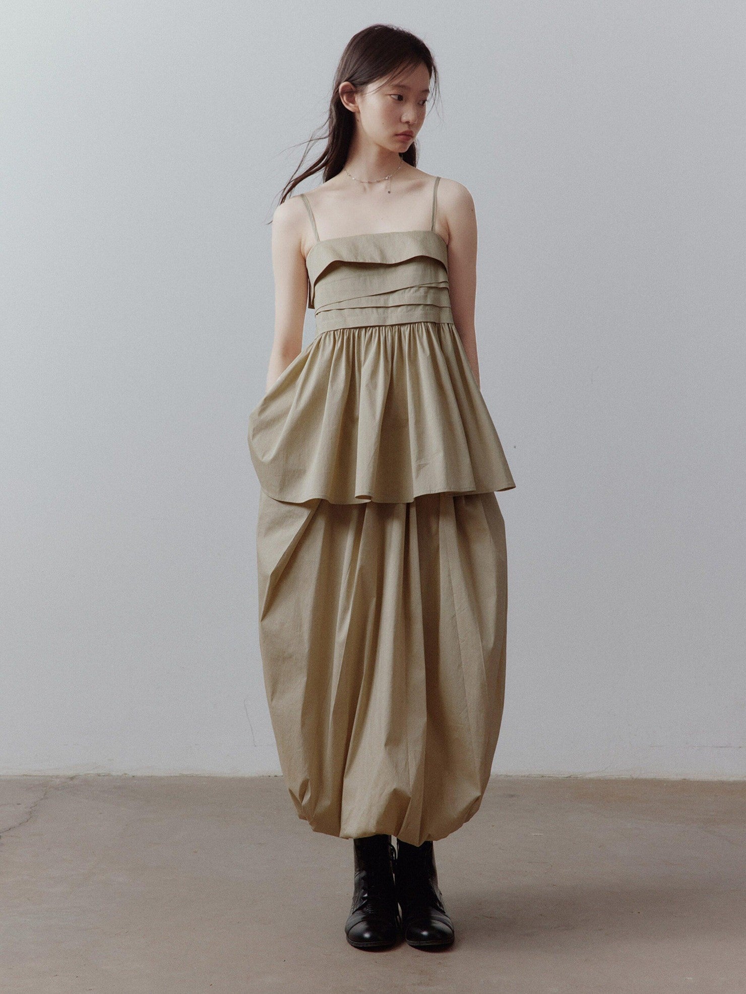 FUSSED Bubble Volume Diagonal Gathered Pleated Irregular Tulip Women&