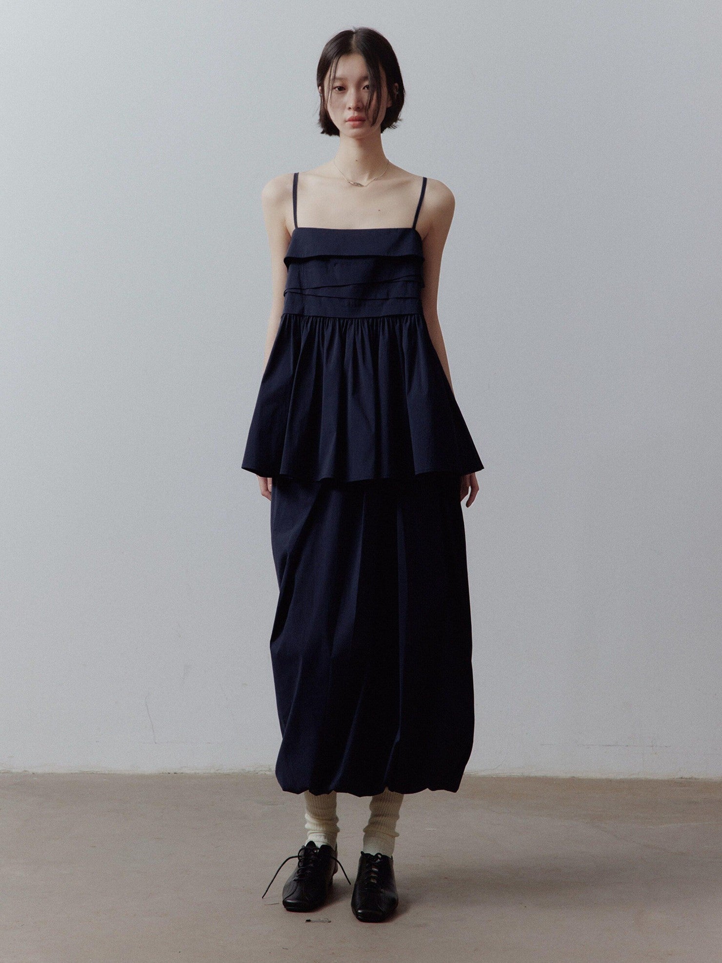 FUSSED Bubble Volume Diagonal Gathered Pleated Irregular Tulip Women&