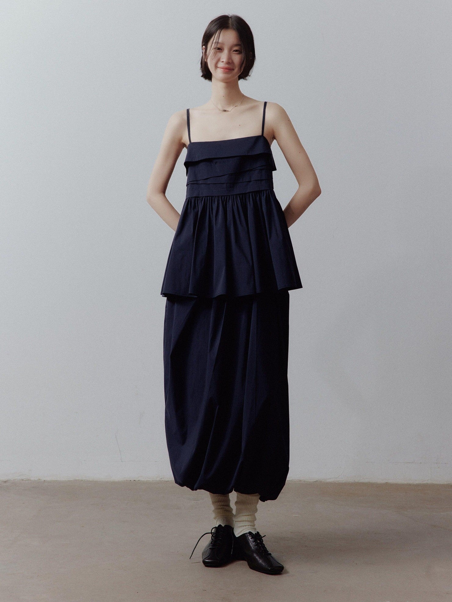 FUSSED Bubble Volume Diagonal Gathered Pleated Irregular Tulip Women&