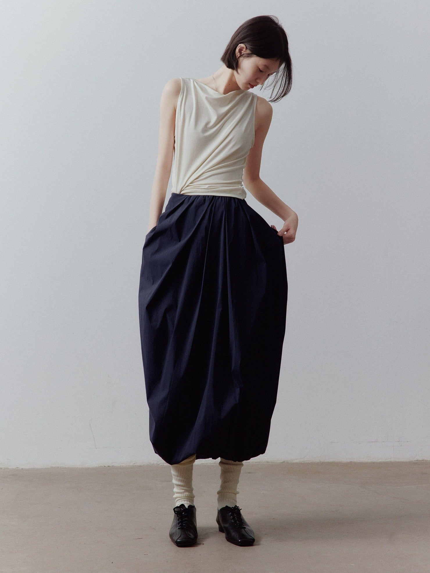 FUSSED Bubble Volume Diagonal Gathered Pleated Irregular Tulip Women&