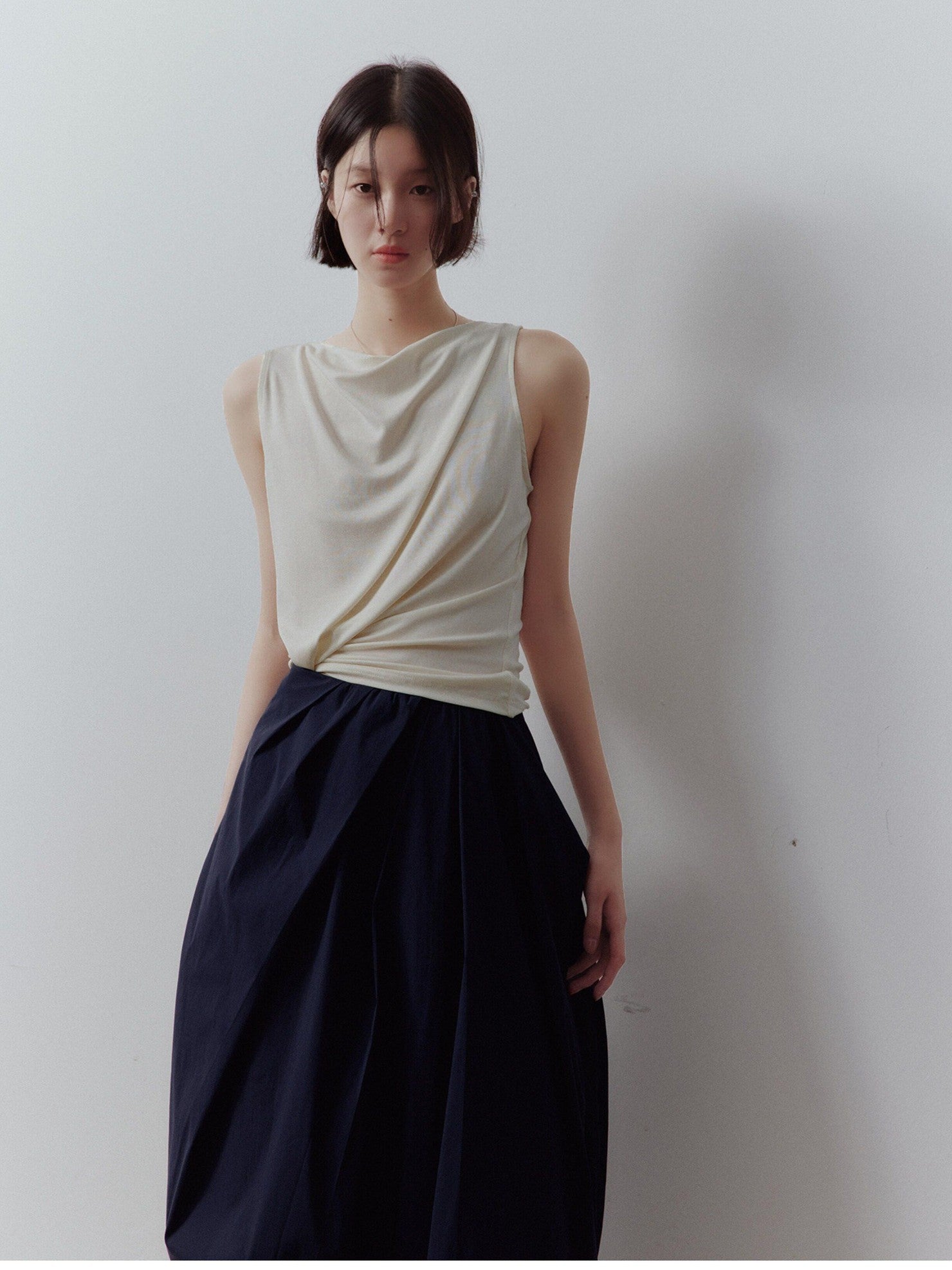FUSSED Bubble Volume Diagonal Gathered Pleated Irregular Tulip Women&