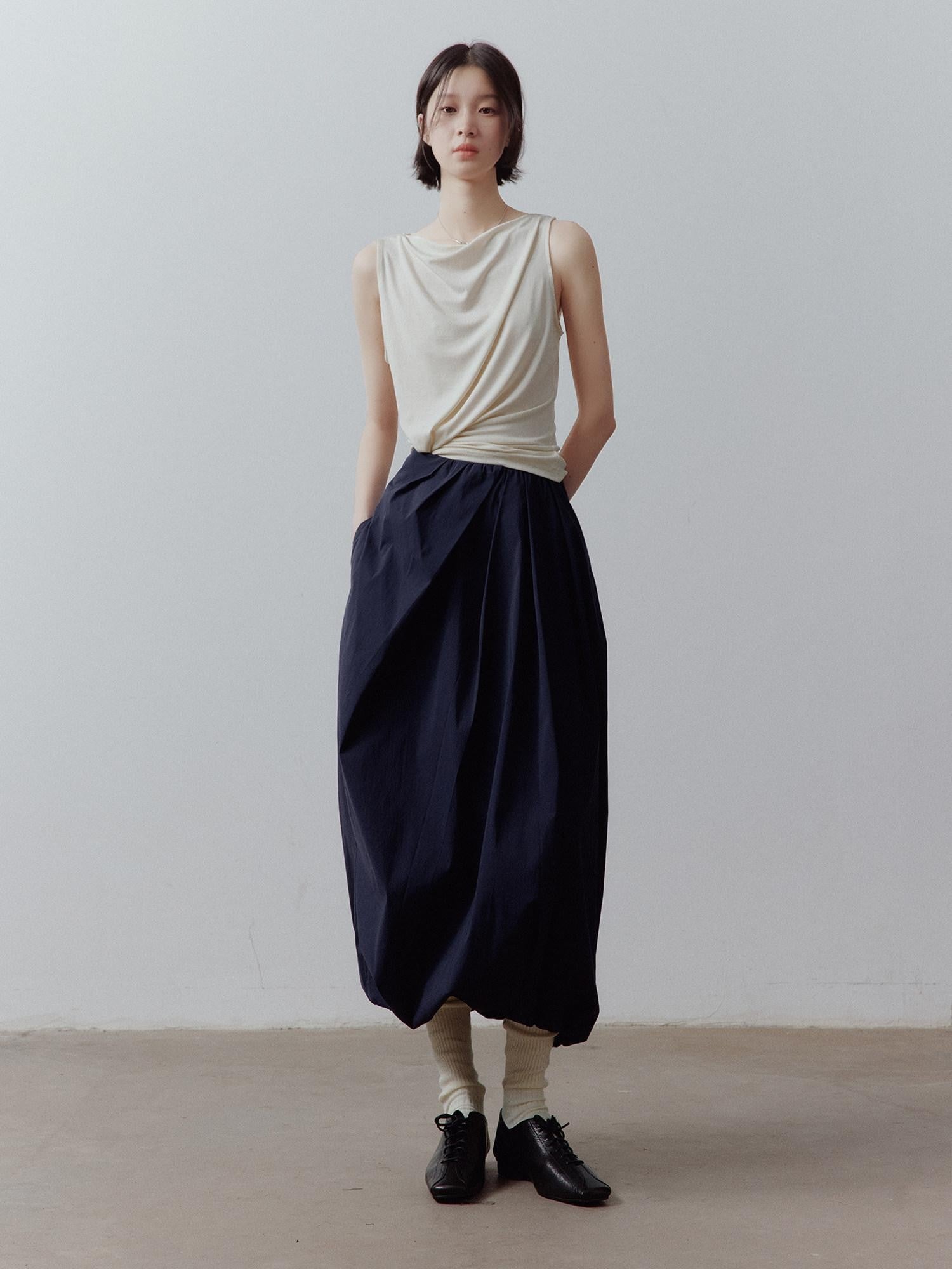 FUSSED Bubble Volume Diagonal Gathered Pleated Irregular Tulip Women&