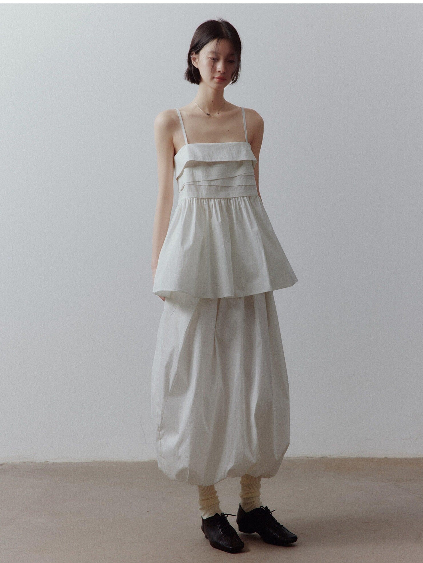 FUSSED Bubble Volume Diagonal Gathered Pleated Irregular Tulip Women&