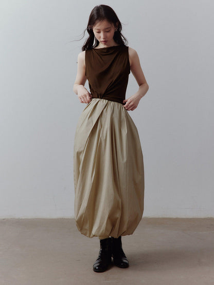 FUSSED Bubble Volume Diagonal Gathered Pleated Irregular Tulip Women&