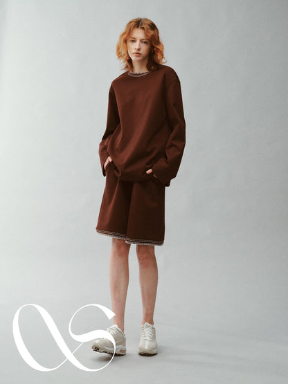 FUSSED Burgundy Flat Collar Sporty Relaxed Fit Women&