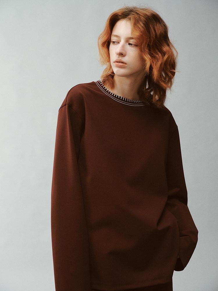 FUSSED Burgundy Flat Collar Sporty Relaxed Fit Women&