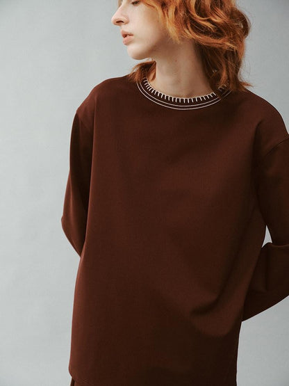 FUSSED Burgundy Flat Collar Sporty Relaxed Fit Women&