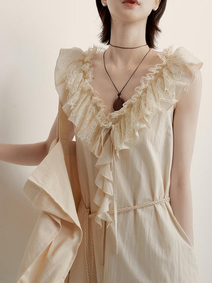 FUSSED Butterfly Morning V-Neck Reversible A-Line Dress