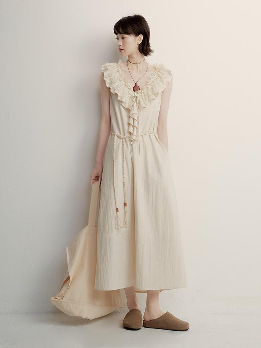 FUSSED Butterfly Morning V-Neck Reversible A-Line Dress