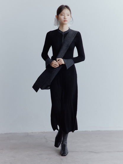 FUSSED_Cable_Knit_Drawcord_Shirt_Collar_Long_Sleeve_Women&