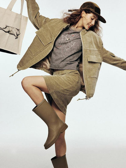 FUSSED Cedar Green Deconstructed Patchwork Women&