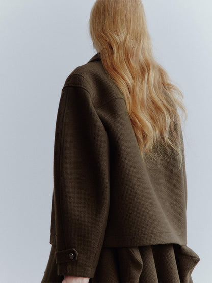 FUSSED Chocolate Brown Looped Wool Utility Women&