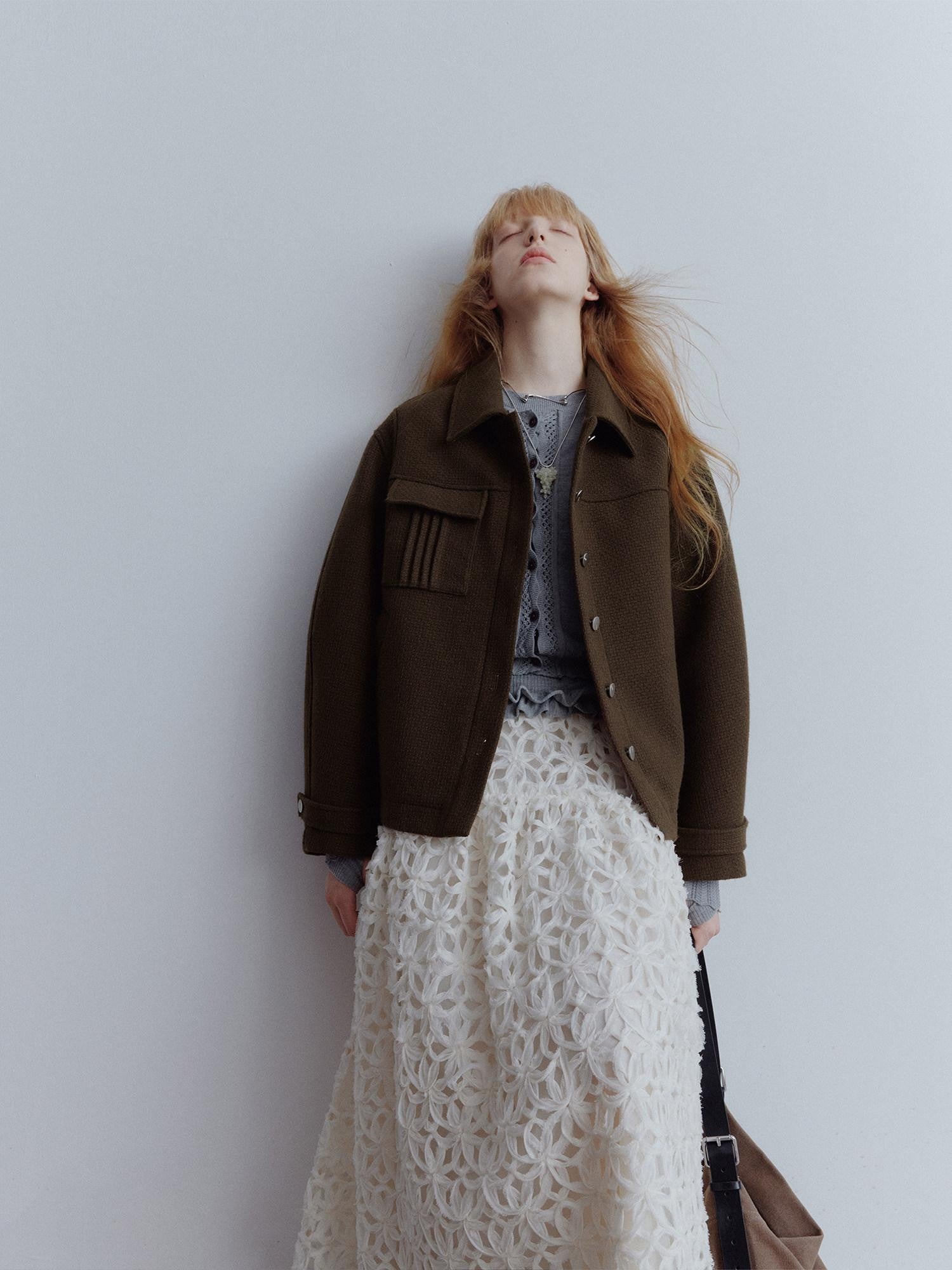 FUSSED Chocolate Brown Looped Wool Utility Women&