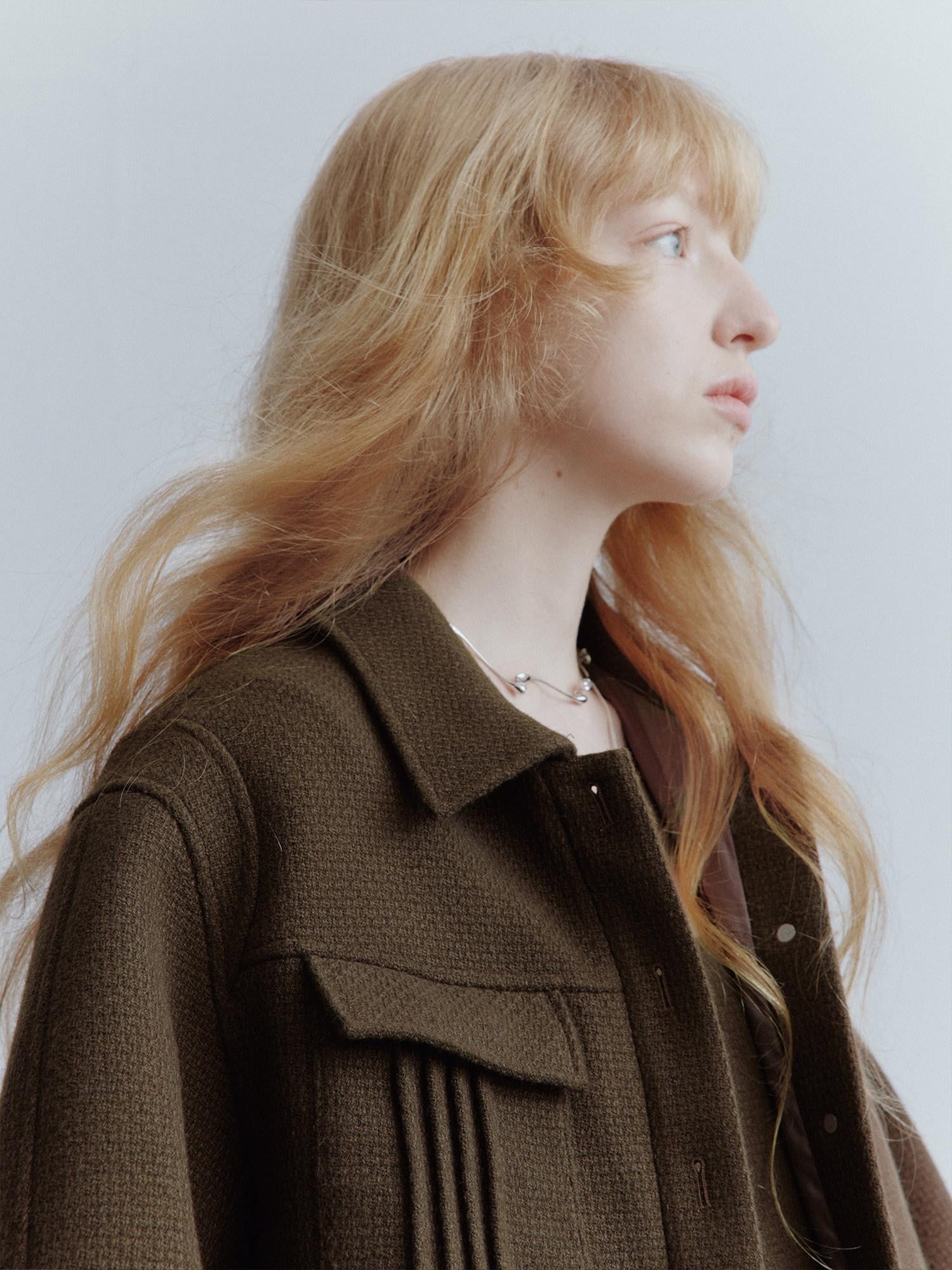 FUSSED Chocolate Brown Looped Wool Utility Women&