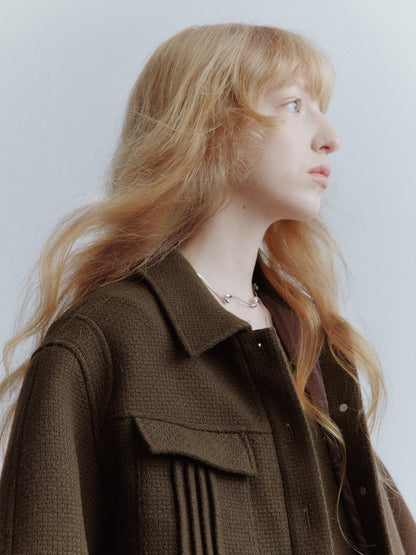 FUSSED Chocolate Brown Looped Wool Utility Women&