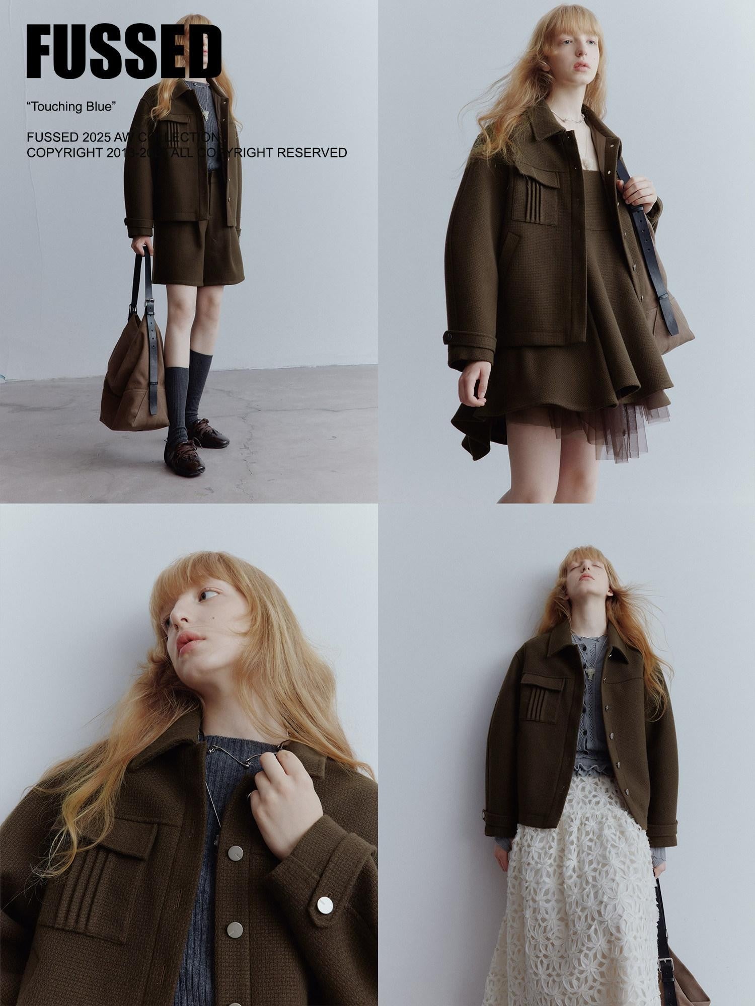 FUSSED Chocolate Brown Looped Wool Utility Women&