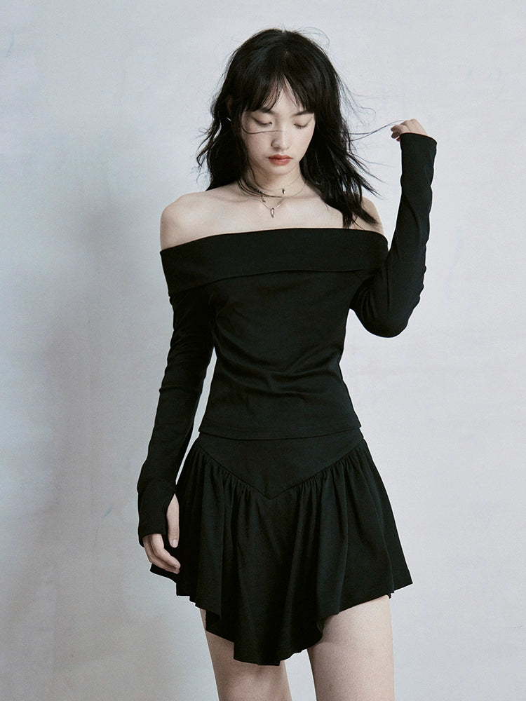 FUSSED_Classic_Black_One_Shoulder_Ballet_Inspired_Separates_Set_MISSTT