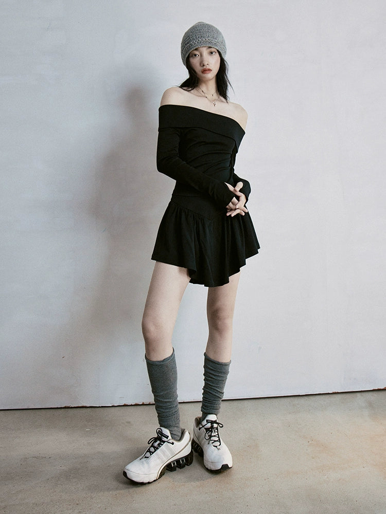 FUSSED_Classic_Black_One_Shoulder_Ballet_Inspired_Separates_Set_MISSTT