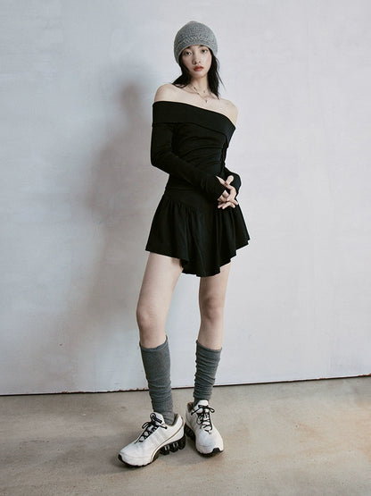 FUSSED_Classic_Black_One_Shoulder_Ballet_Inspired_Separates_Set_MISSTT
