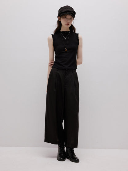 FUSSED_Classic_Black_Straight_Zipper_Mid_Low_Waist_Women&