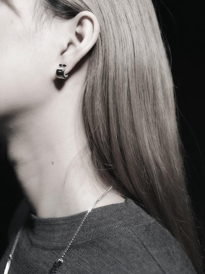 FUSSED Clear Crystal Twisted Curve Sculptural Original Women&