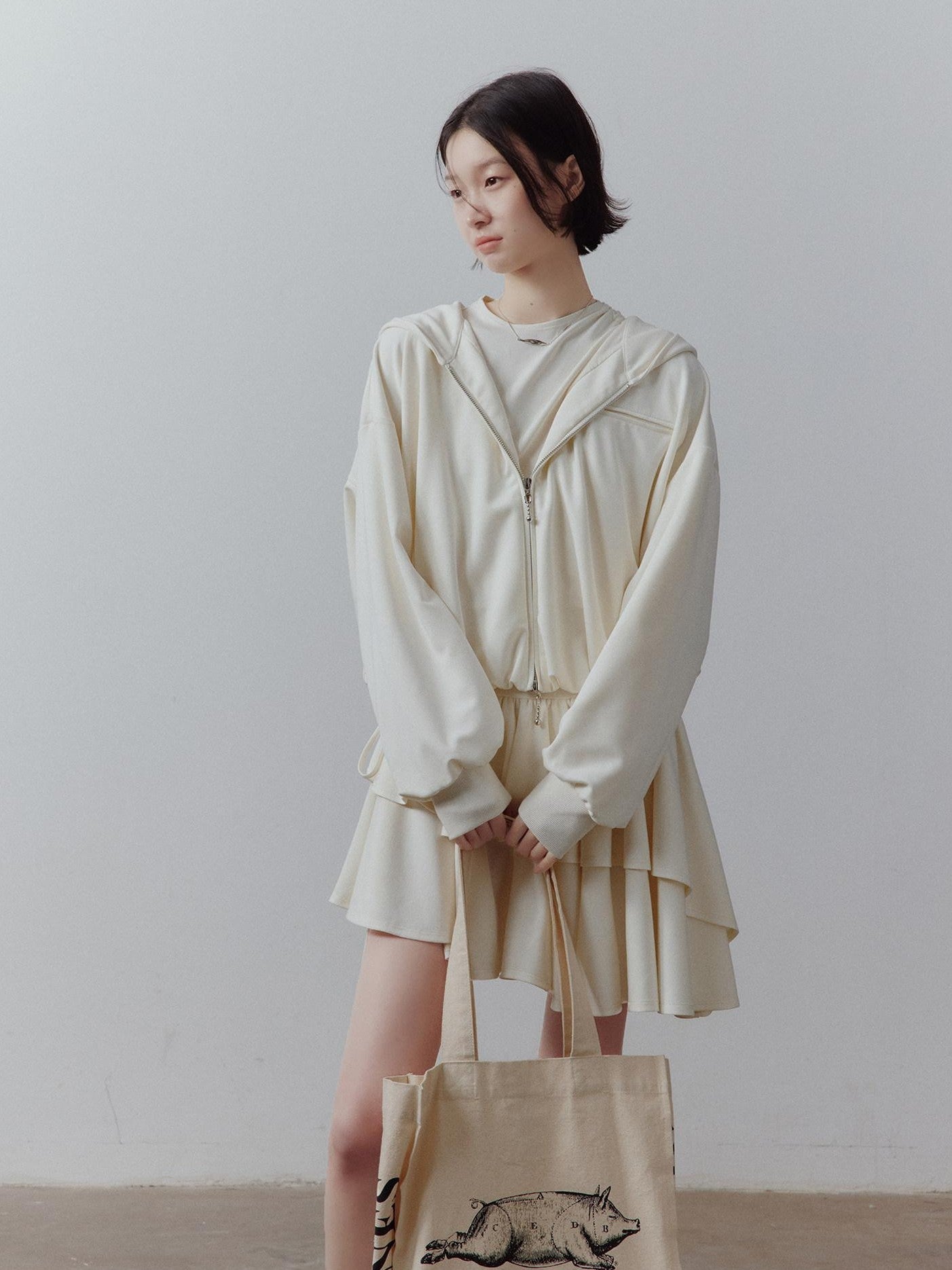 FUSSED Cloud Bubble Sandwash Fluffy Cropped Pocket Drop Shoulder Women&