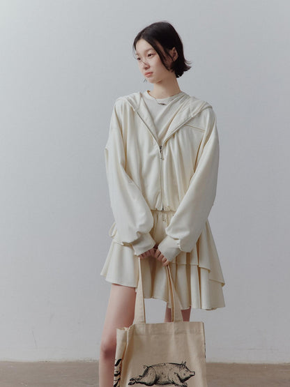 FUSSED Cloud Bubble Sandwash Fluffy Cropped Pocket Drop Shoulder Women&