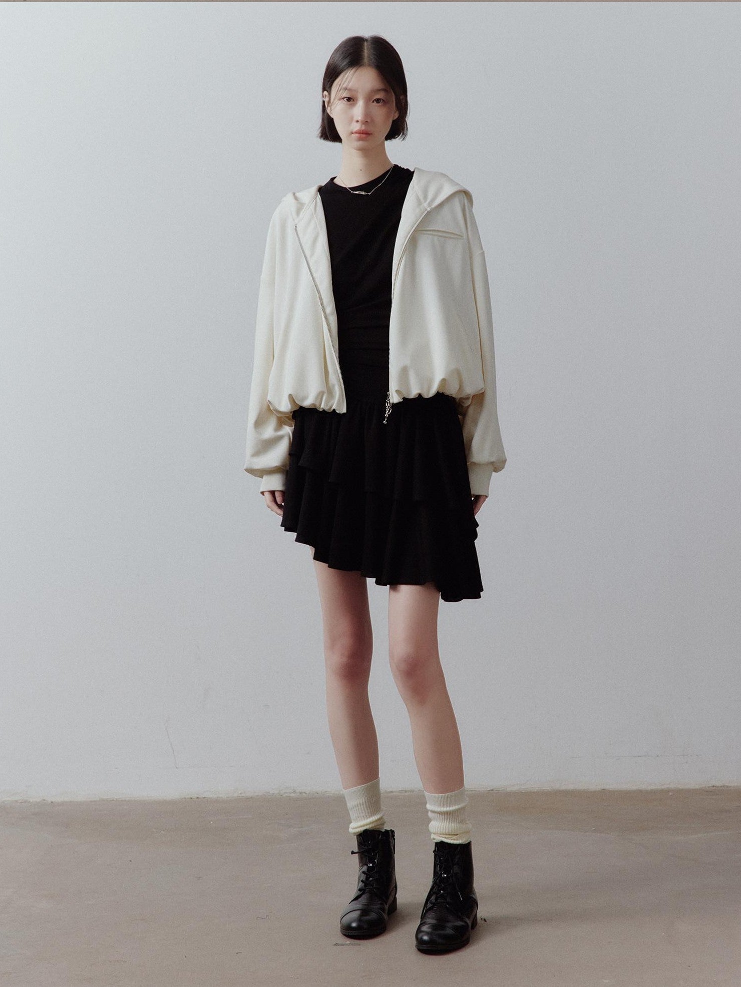 FUSSED Cloud Bubble Sandwash Fluffy Cropped Pocket Drop Shoulder Women&