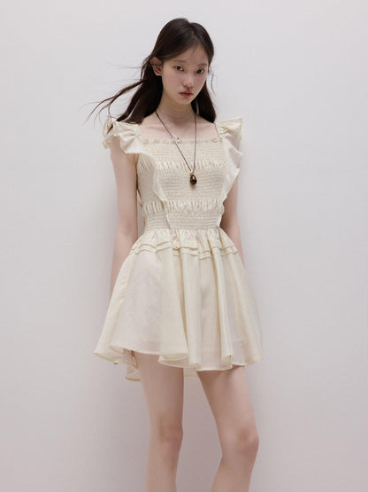FUSSED Cloud White Heavy Ruching Layered Tie Women&