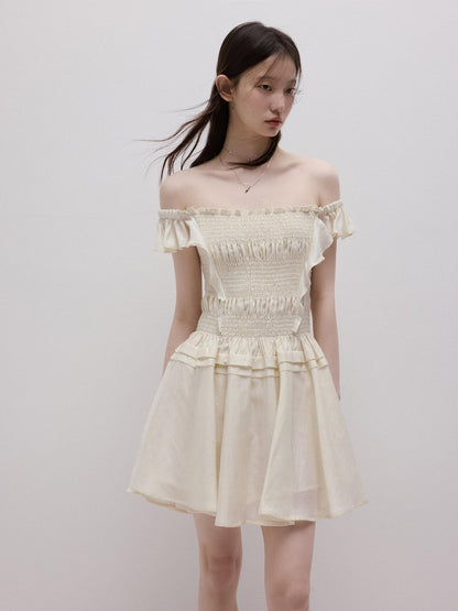 FUSSED Cloud White Heavy Ruching Layered Tie Women&
