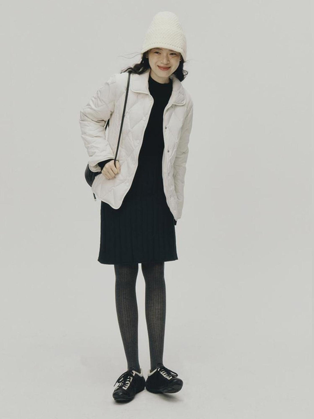 FUSSED Cloud Wrap Diamond Quilted White Down Jacket