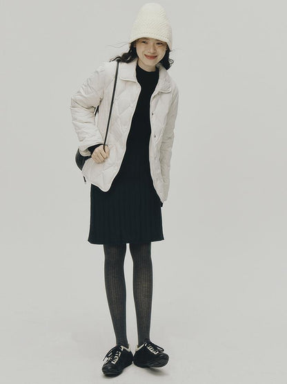 FUSSED Cloud Wrap Diamond Quilted White Down Jacket