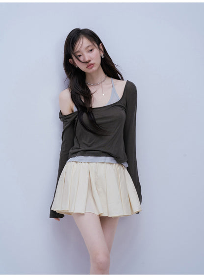 FUSSED_Colorblock_Slim_Fit_U_Neck_Lyocell_Women&