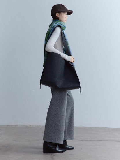 FUSSED Cozy Warm European Plaid Long Women Youth 190X35Cm Blue Green Tartan Scarf