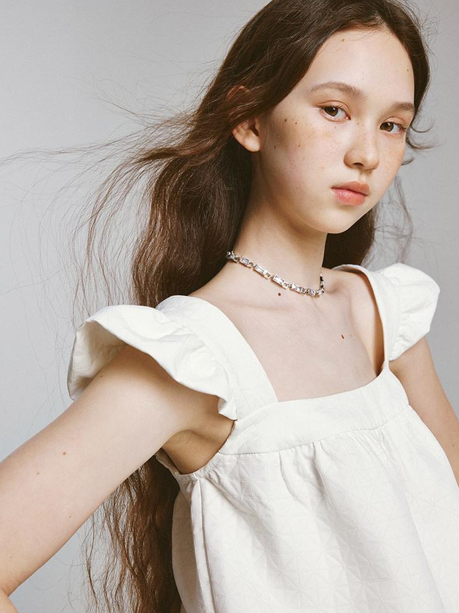 FUSSED Cupid Puff Sleeve Top With Pleated Hem