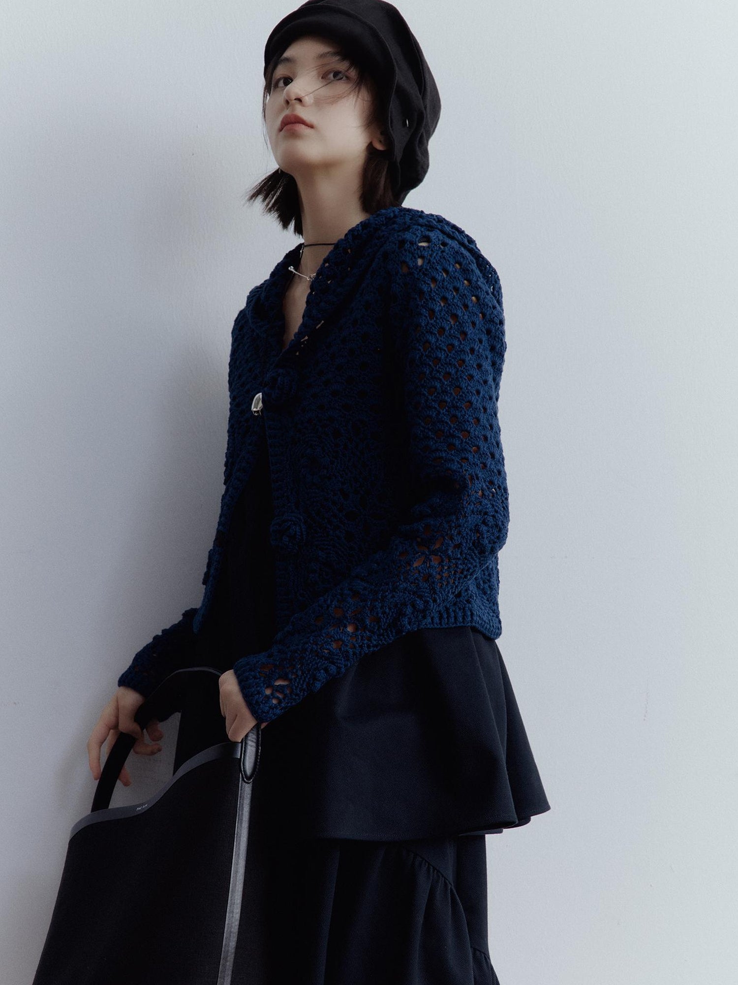 FUSSED Deconstructed Linen Newsboy Cap With Adjustable Brim