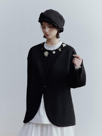 FUSSED Deconstructed Linen Newsboy Cap With Adjustable Brim