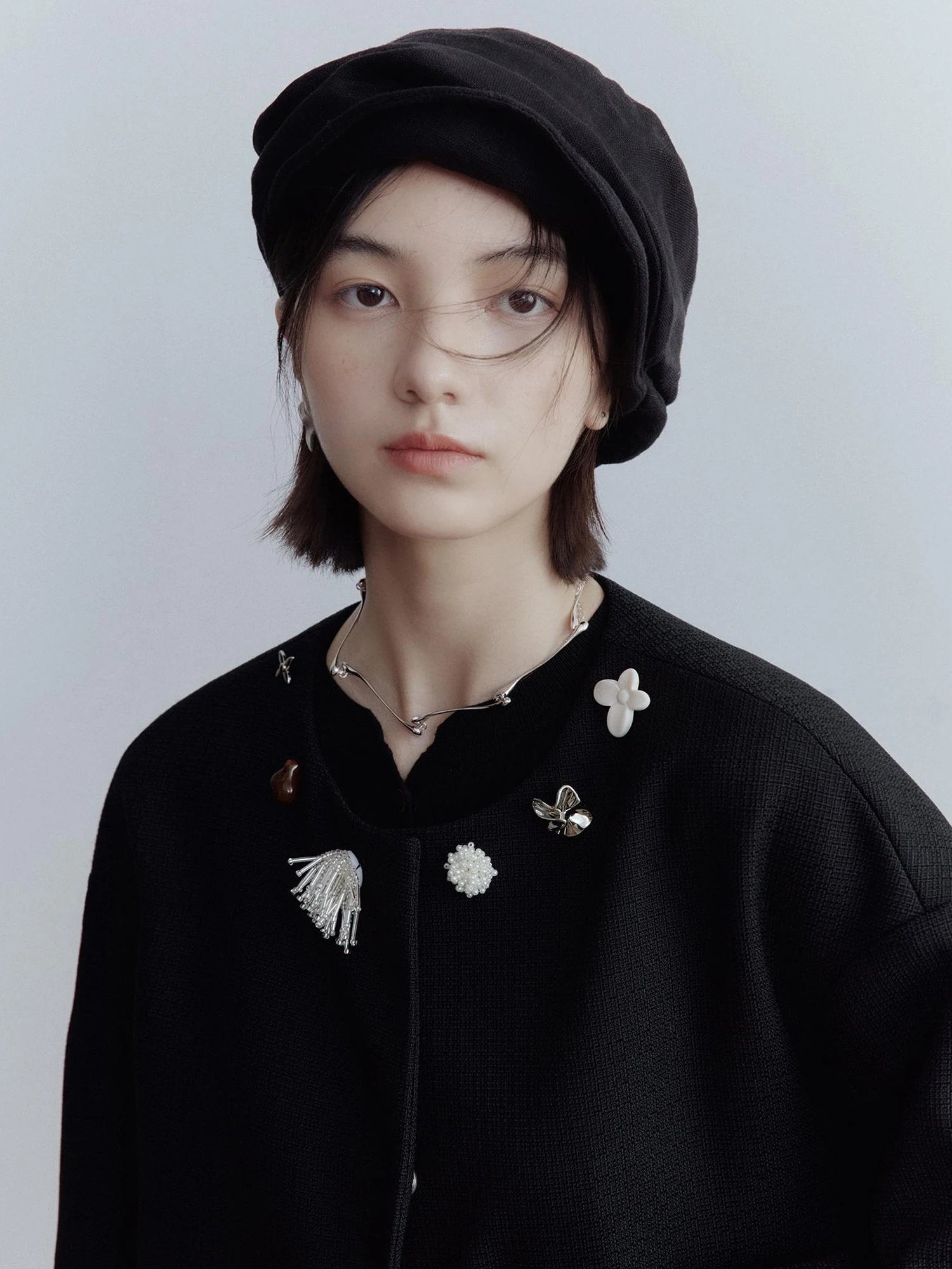 Deconstructed Linen Newsboy Cap With Adjustable Brim