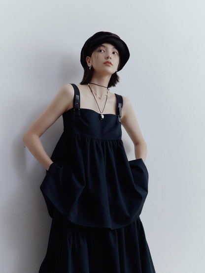 FUSSED Deconstructed Linen Newsboy Cap With Adjustable Brim