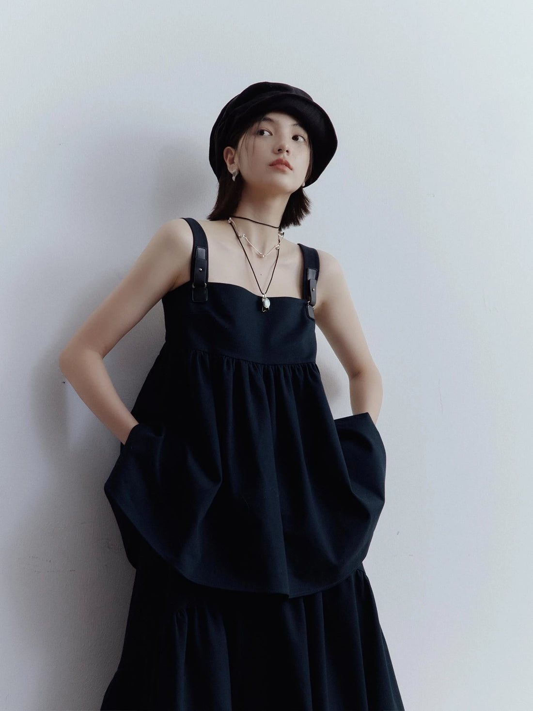 Deconstructed Linen Newsboy Cap With Adjustable Brim