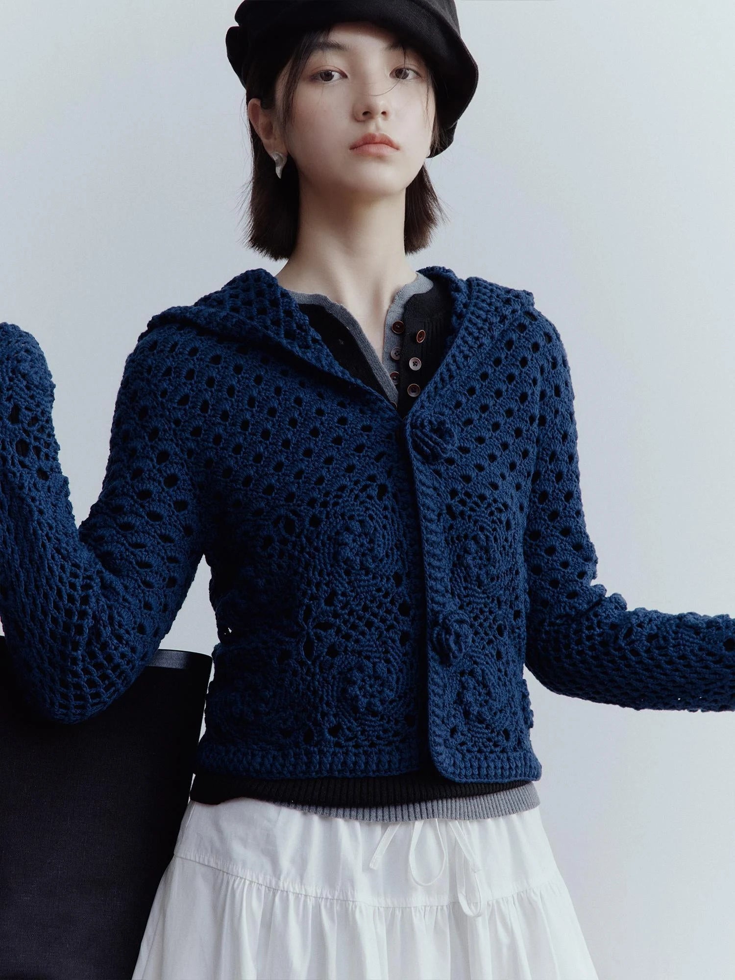 Deconstructed Linen Newsboy Cap With Adjustable Brim