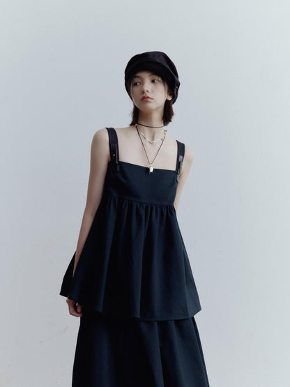 FUSSED Deconstructed Linen Newsboy Cap With Adjustable Brim