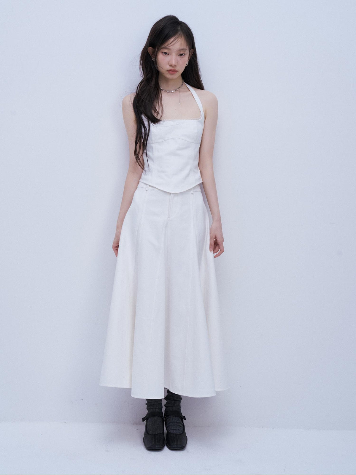 FUSSED Deconstructed Structured White Cotton Fishtail Women&